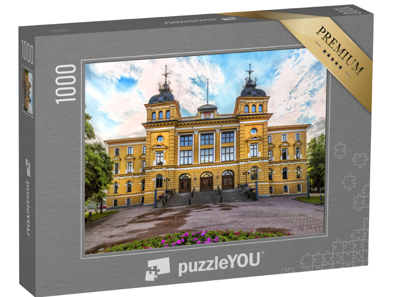 Puzzle 1000 Teile „Pittoreskes Rathaus von Oulu, Finnland“