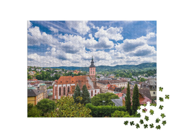 Puzzle 1000 Teile „Panoramablick auf Baden-Baden, Deutschland“