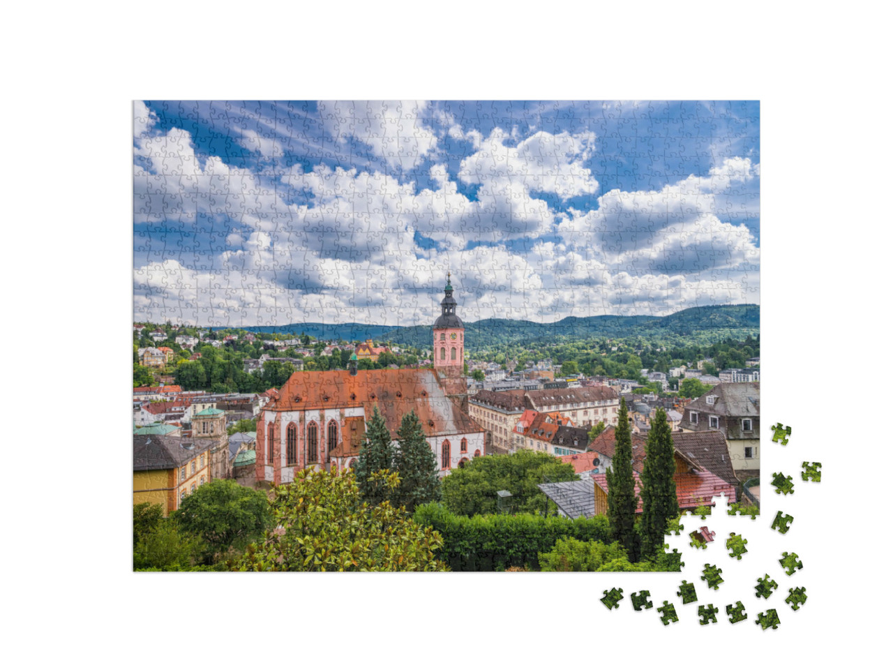 Puzzle 1000 Teile „Panoramablick auf Baden-Baden, Deutschland“