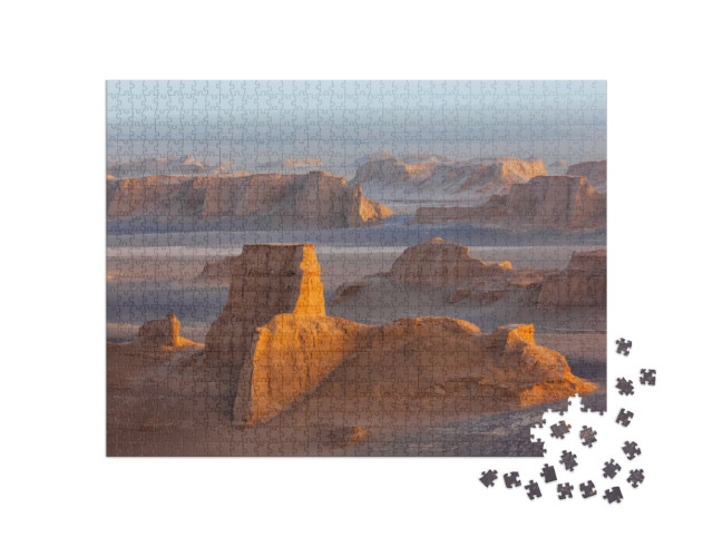Puzzle 1000 Teile „Sandtürme der Kaluts in der Wüste Dasht-e-Lut, Iran“