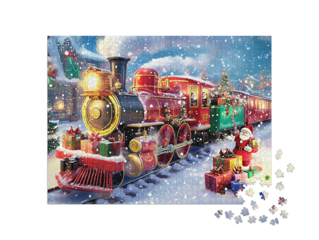 Puzzle 1000 Teile „Der Polar-Express bringt viele Geschenke“