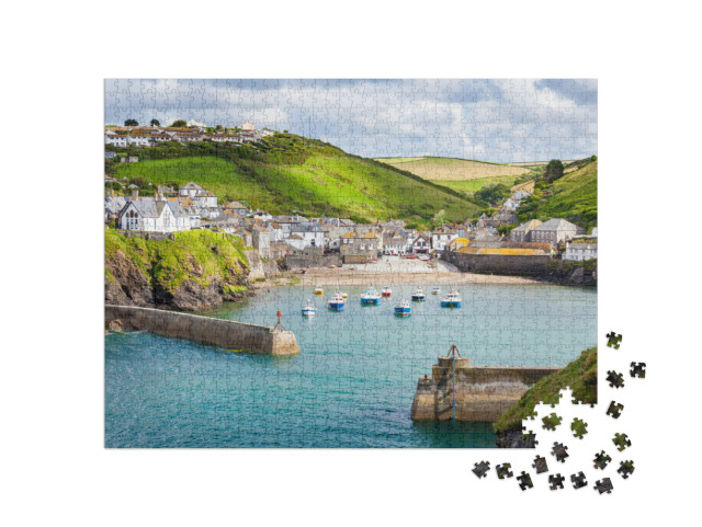 Puzzle 1000 Teile „Fischerdorf Port Isaac an der Küste von North Cornwall, England“