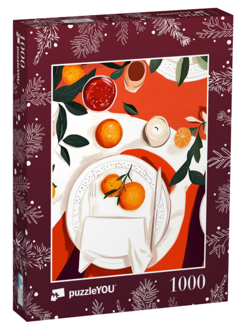 Puzzle 1000 Teile „Weihnachten: Elegant gedeckter Tisch“