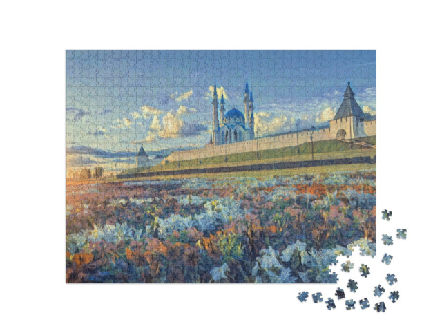 Puzzle 1000 Teile „im Stil von Paul-Cezanne - Blumen im Kasaner Kreml - Puzzle-Kollektion Künstler & Gemälde“