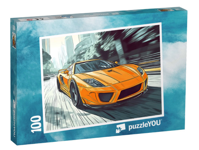 Puzzle 100 Teile „Der Turbo-Blitz auf Rädern“