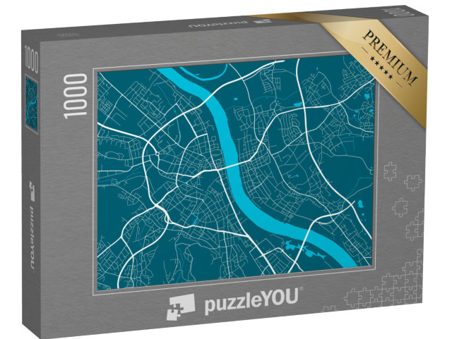 Puzzle 1000 Teile „Vektor-Illustration: Detaillierte Karte der Stadt Bonn“