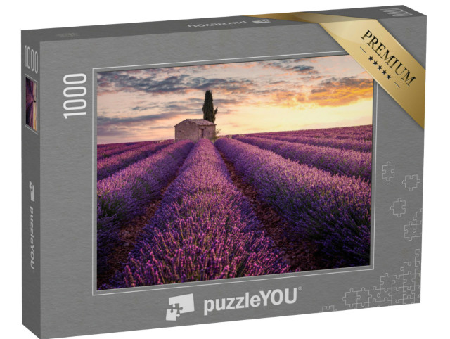 Puzzle 1000 Teile „Frankreich, Provence: Ein kleines Haus inmitten von Lavendelfeldern“