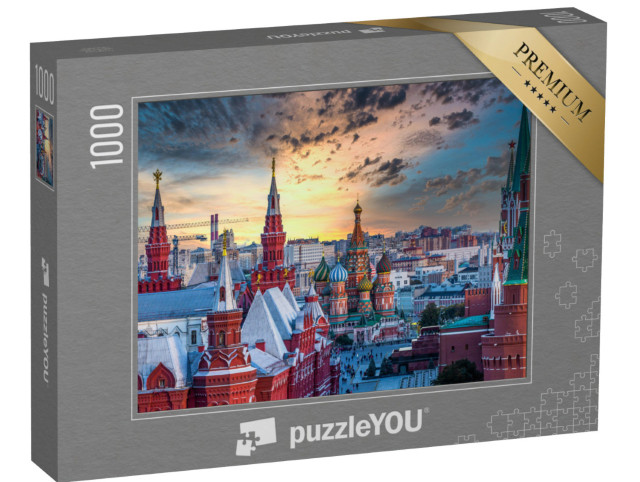 Puzzle 1000 Teile „Basilius Kathedrale und Architektur am Roten Platz, Moskau, Russlan“