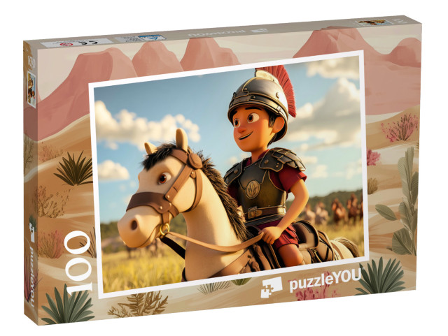 Puzzle 100 Teile „Der mutige Feldherr reitet voran“