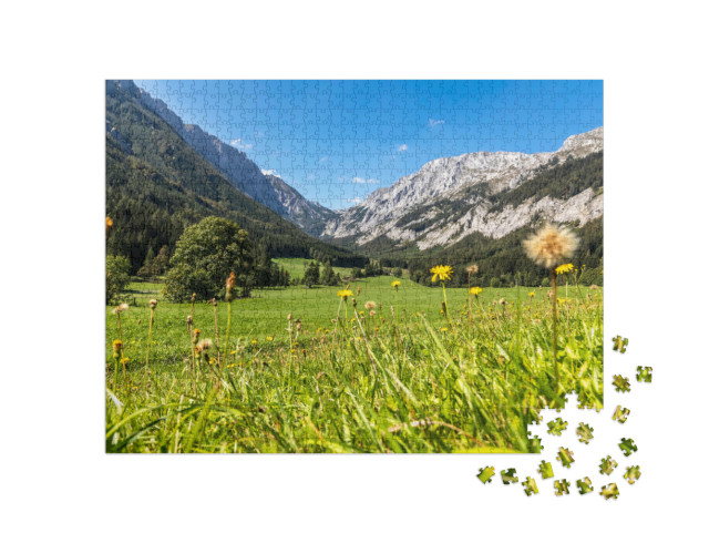 Puzzle 1000 Teile „Gebirgszug Hochschwab mit Gipfel Aflenzer Staritzen“