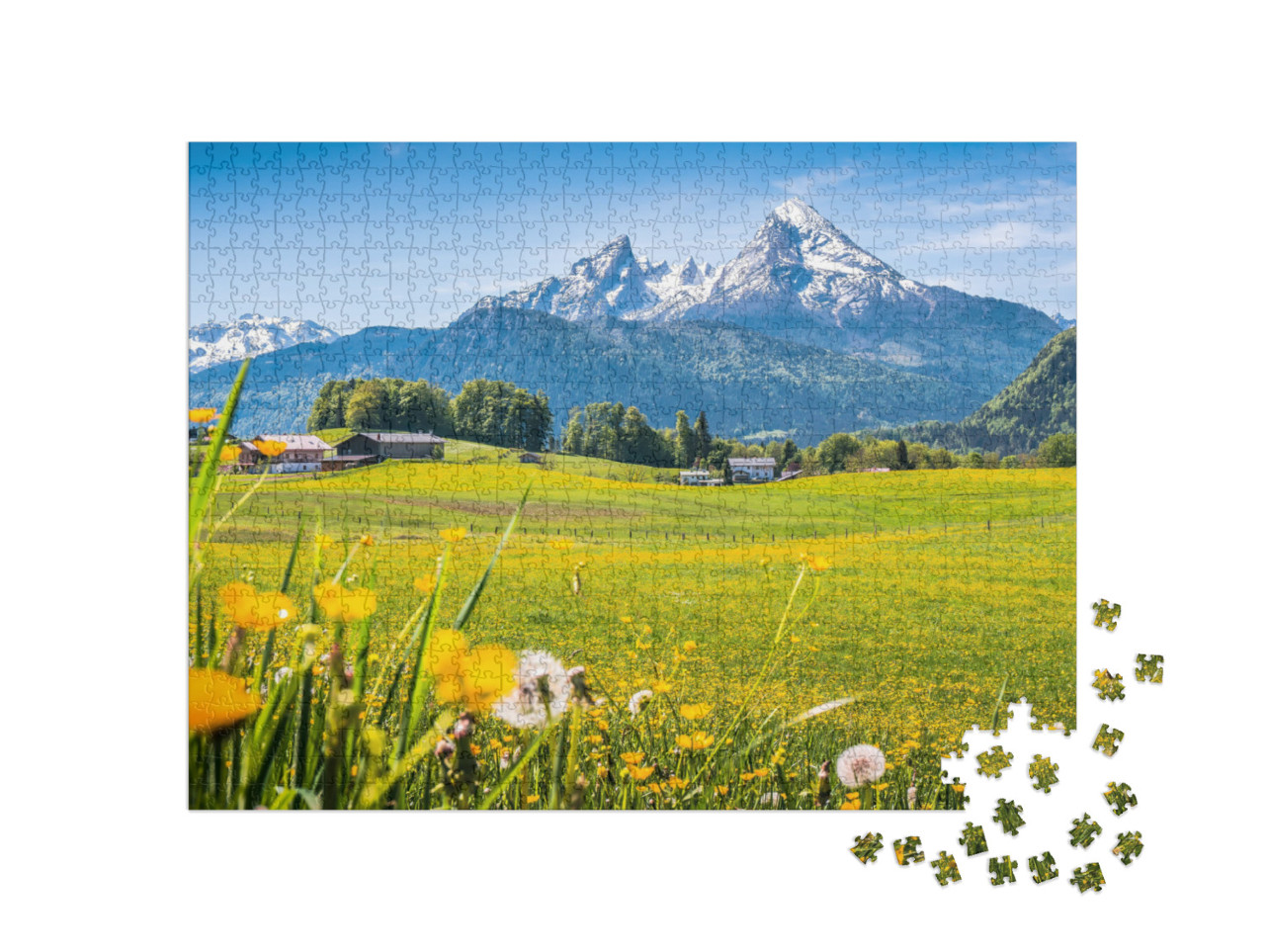 Puzzle 1000 Teile „Idyllische Landschaft in den Alpen, Berchtesgadener Land, Deutschland“