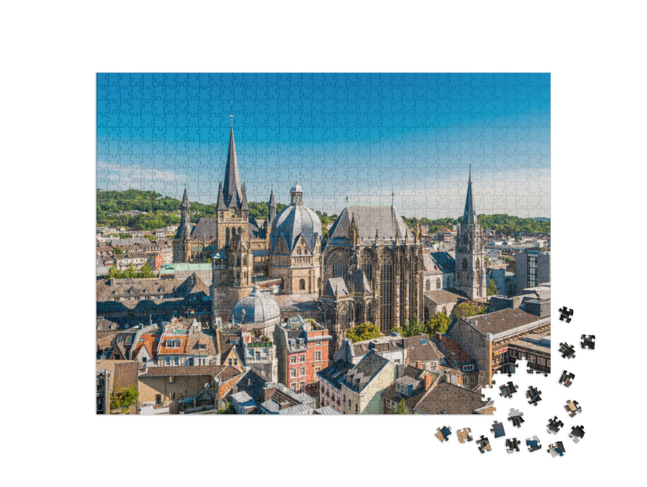 Puzzle 1000 Teile „Wunderschöne Stadt Aachen, Deutschland“