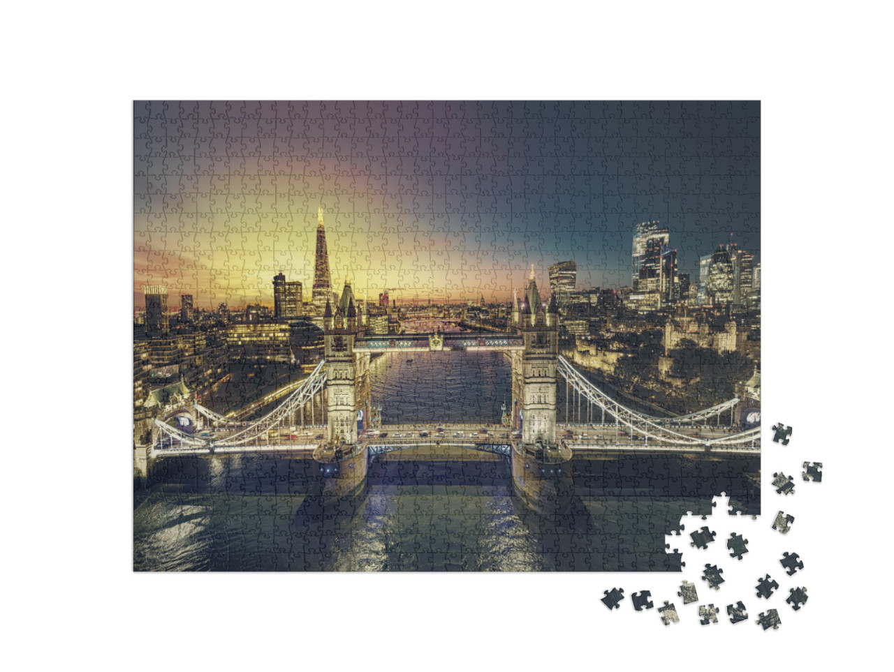 Puzzle 1000 Teile „Sonnenuntergang in London“