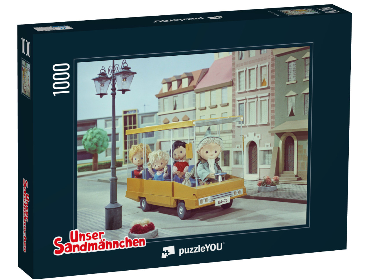 Puzzle 1000 Teile „Unser Sandmännchen: Unterwegs mit dem Omnibus, 1974“