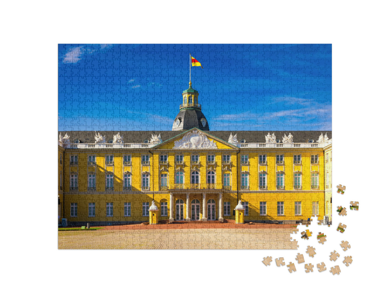 Puzzle 1000 Teile „Das Karlsruher Schloss aus dem 18. Jahrhundert, Baden-Württemberg“