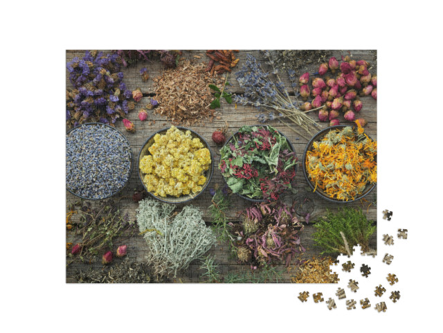 Puzzle 1000 Teile „Schalen mit getrockneten Heilkräutern“