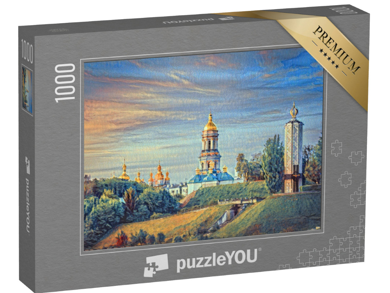 Puzzle 1000 Teile „im Stil von Paul-Cezanne - Kloster Kiew - Puzzle-Kollektion Künstler & Gemälde“