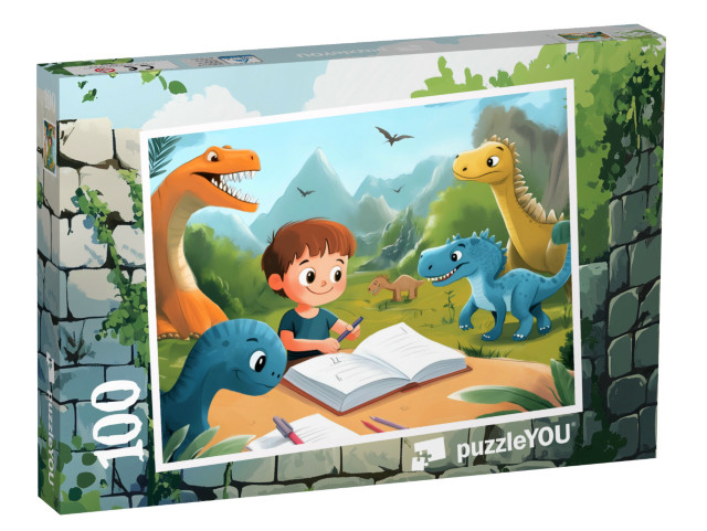 Puzzle 100 Teile „Auf den Spuren der Urzeit“