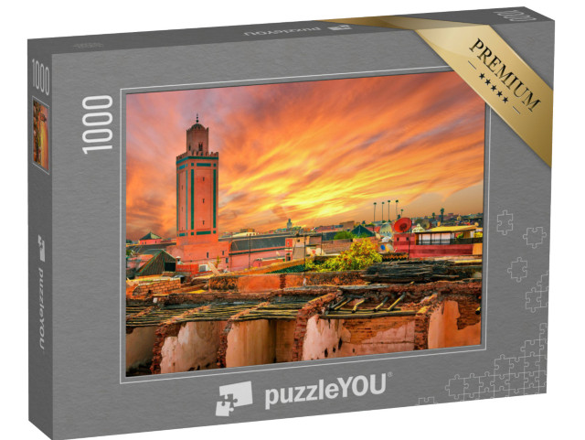 Puzzle 1000 Teile „Sonnenuntergang über Marrakesch, Marokko“