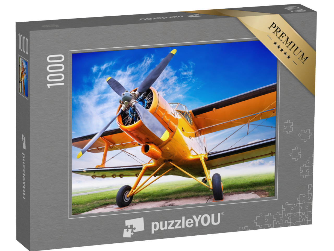 Puzzle 1000 Teile „Klassischer Doppeldecker, Bodenansicht“