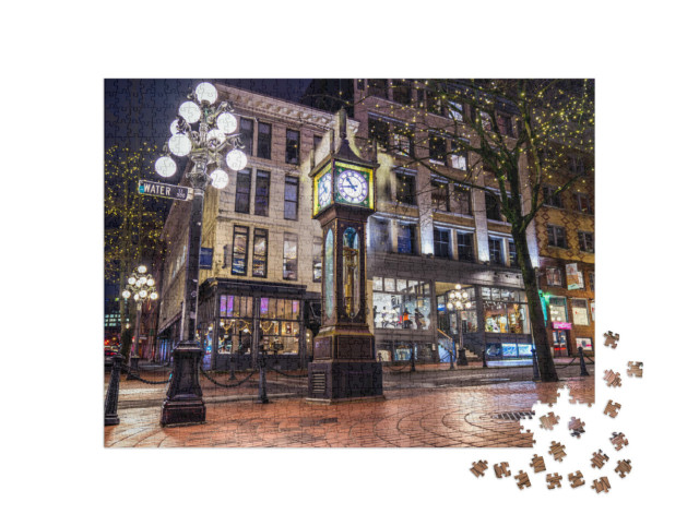 Puzzle 1000 Teile „Steam Clock im Stadtteil Gastown, Vancouver, Kanada.“
