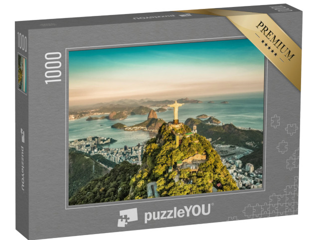 Puzzle 1000 Teile „Luftaufnahme der Botafogo-Bucht aus hohem Winkel, Rio de Janeiro“