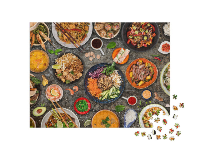 Puzzle 1000 Teile „Asiatisches Essen“
