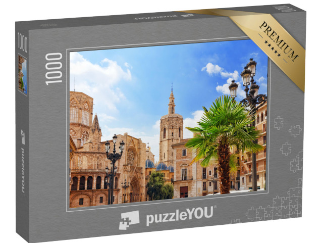 Puzzle 1000 Teile „Altstadt und Kathedrale von Valencia, Spanien“