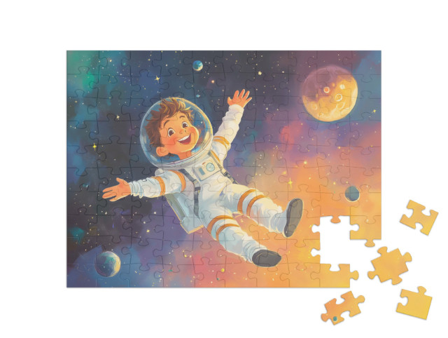 Puzzle 100 Teile „Schwerelos im Sternenmeer“