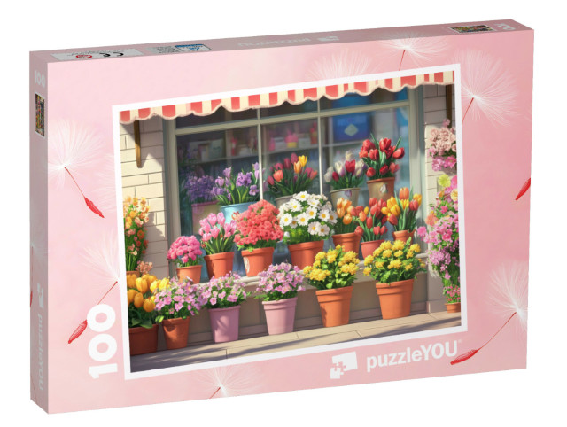 Puzzle 100 Teile „Bunte Blumen im kleinen Laden“