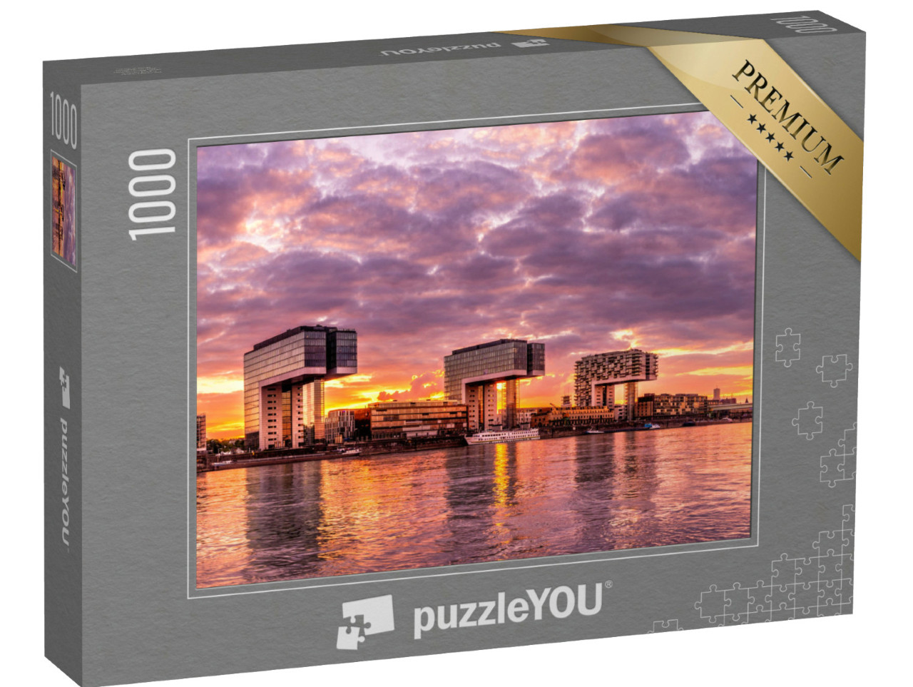 Puzzle 1000 Teile „Kranhäuser am Rhein in Köln“