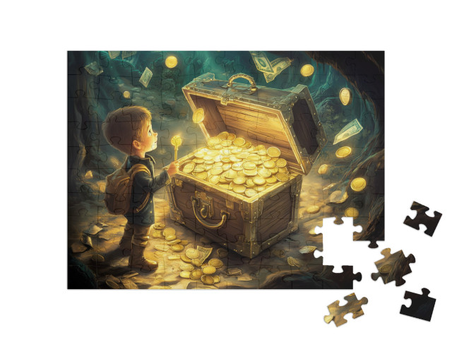 Puzzle 100 Teile „Der magische Schatzfund“