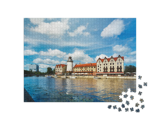 Puzzle 1000 Teile „Fischerdorf in Kaliningrad, Russland“