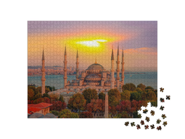 Puzzle 1000 Teile „Die Blaue Moschee, Istanbul, Türkei.“