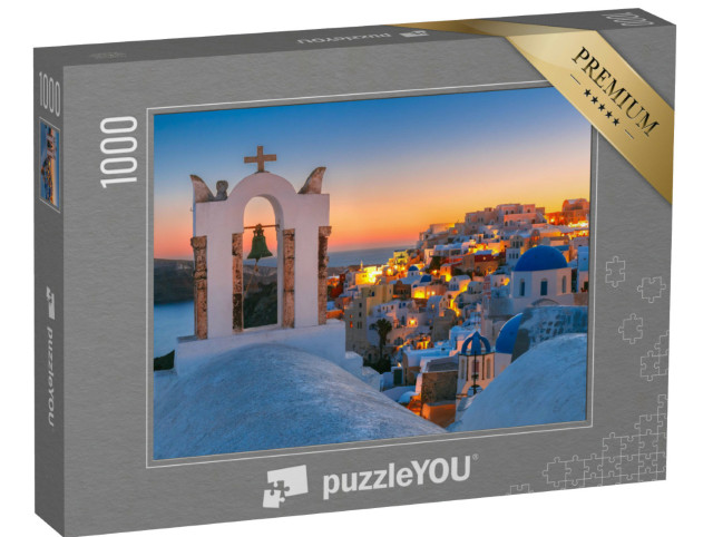 Puzzle 1000 Teile „Oia im goldenem Sonnenuntergang, Insel Santorini, Griechenland“