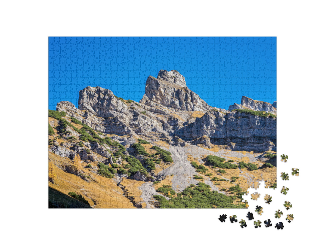 Puzzle 1000 Teile „Ahornbäume am Ahornboden, Karwendelgebirge, Tirol, Österreich“