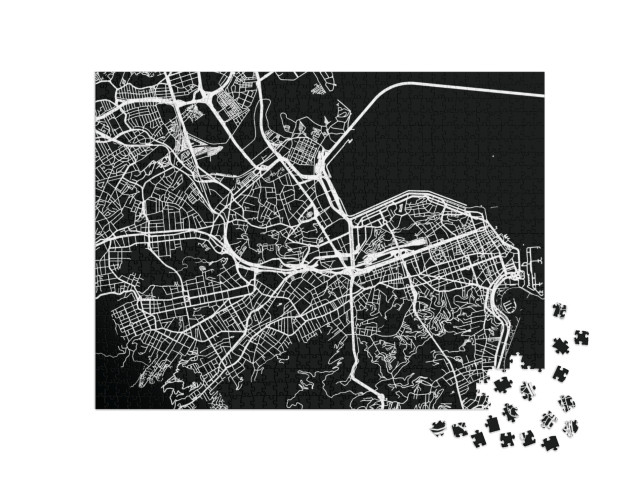 Puzzle 1000 Teile „Vektor-Stadtplan von Rio de Janeiro, Brasilien“