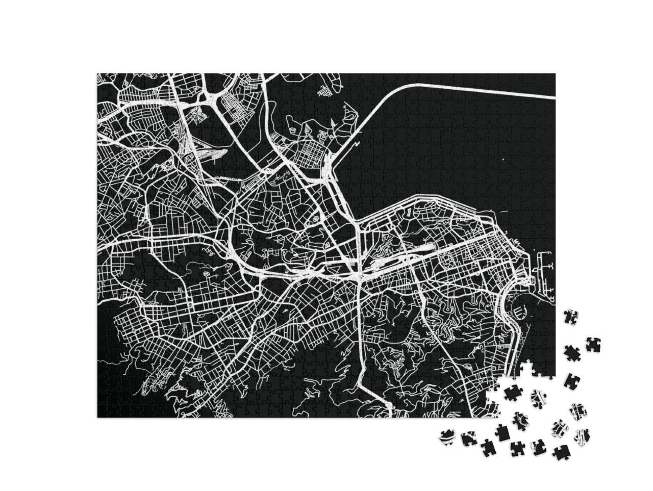 Puzzle 1000 Teile „Vektor-Stadtplan von Rio de Janeiro, Brasilien“