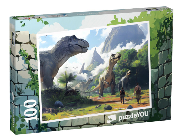 Puzzle 100 Teile „Die vergessene Dino-Insel“