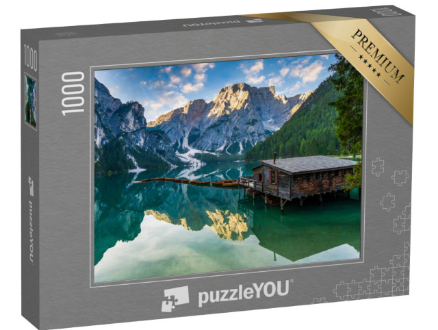 Puzzle 1000 Teile „Pragser Wildsee in den Dolomiten, Naturpark Fanes-Sennes-Prags, Dolomiten“