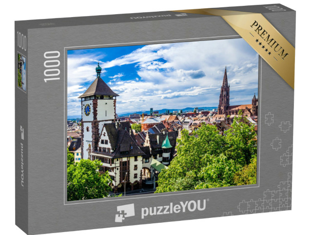 Puzzle 1000 Teile „Die berühmte Altstadt von Freiburg im Breisgau“