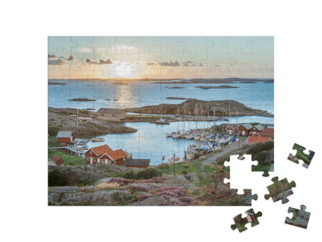 Puzzle 100 Teile „Fischereihafen der schwedischen Schären, Insel Ramsoe“