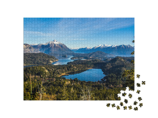 Puzzle 1000 Teile „Blick auf den See Nahuel Huapi bei Bariloche, Argentinien“