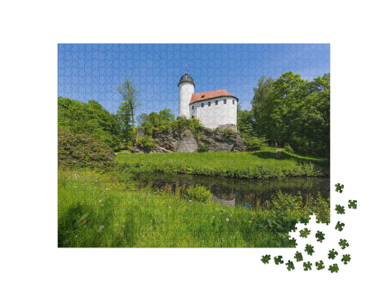 Puzzle 1000 Teile „Malerische Burg Rabenstein, Chemnitz, Deutschland“