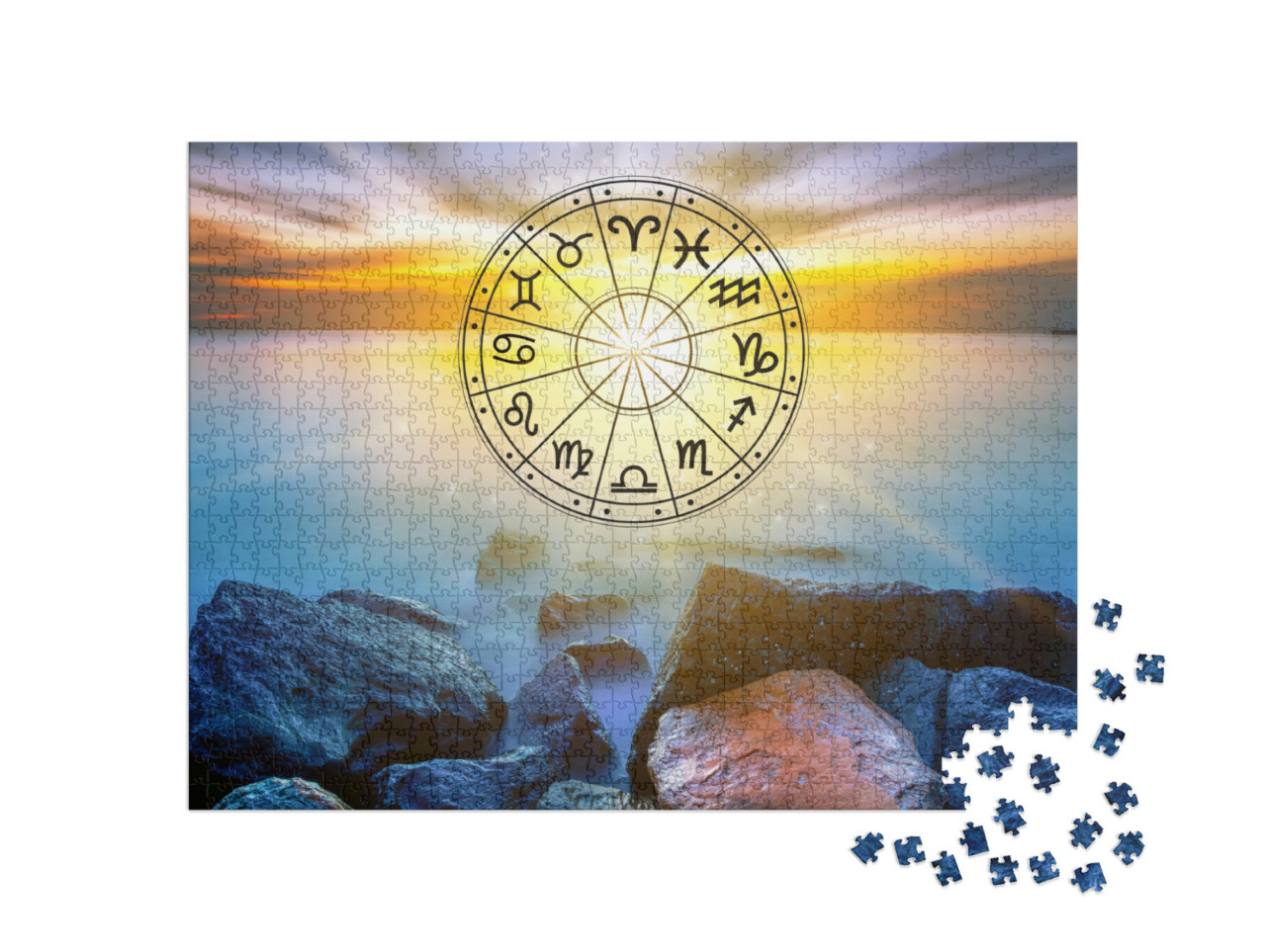 Puzzle 1000 Teile „Tierkreiszeichen innerhalb des Horoskopkreises“