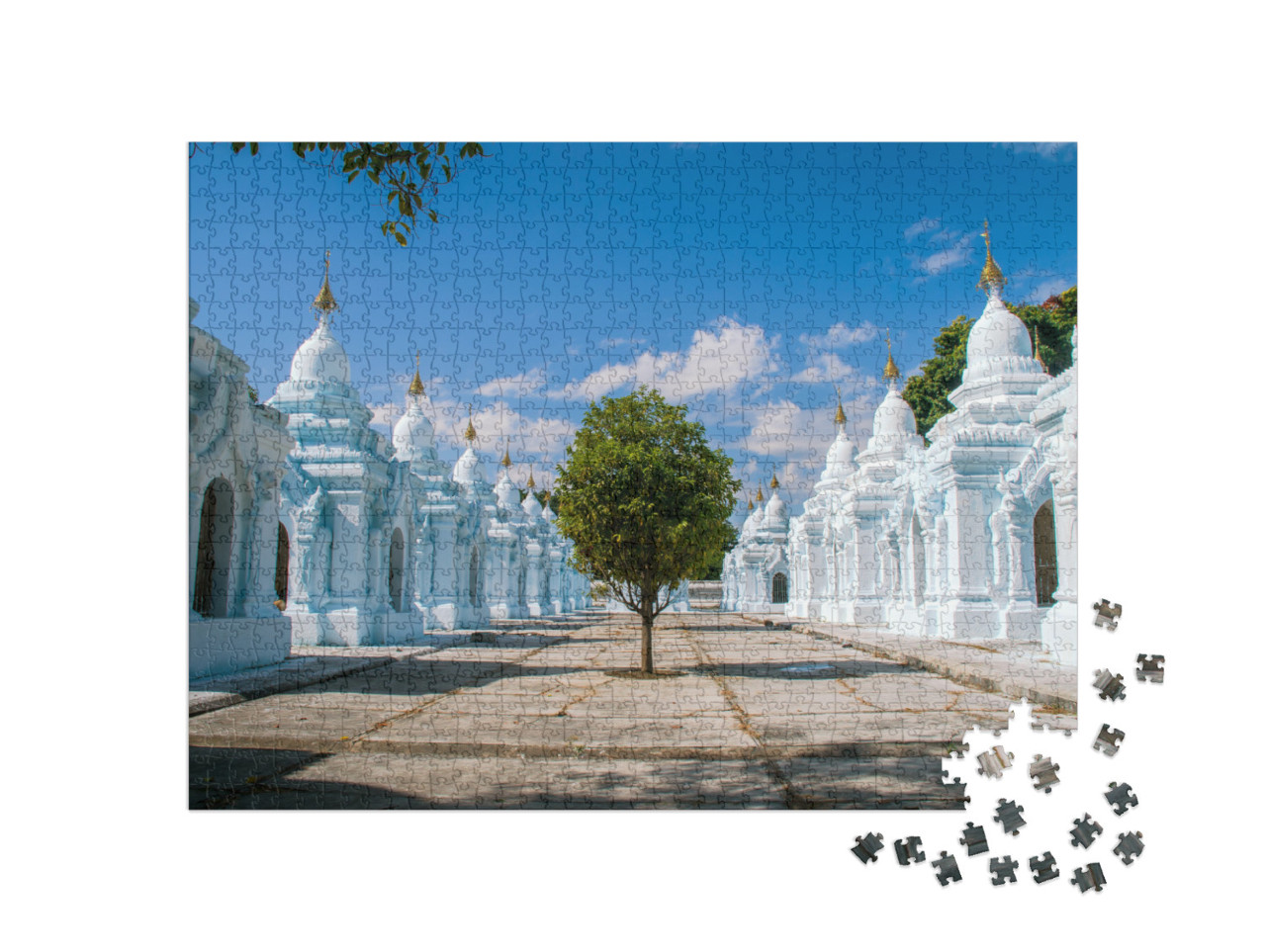 Puzzle 1000 Teile „Atemberaubende Architektu der Kuthodaw-Pagode, Mandalay, Myanmar“