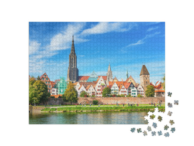 Puzzle 1000 Teile „Ulm Stadtpanorama, Deutschland“