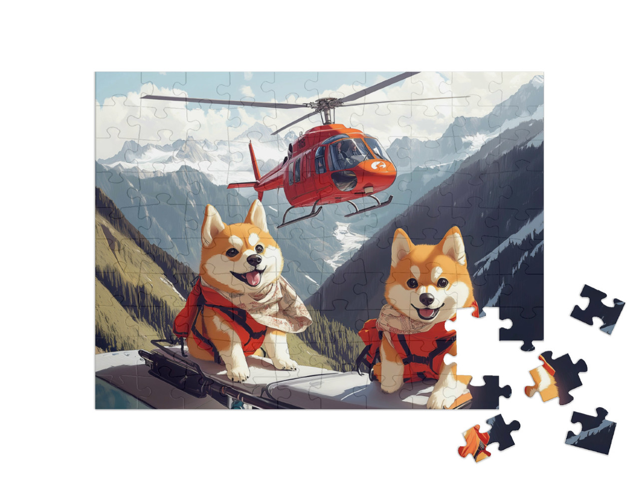 Puzzle 100 Teile „Rettungshunde: Die kleinen Helden“