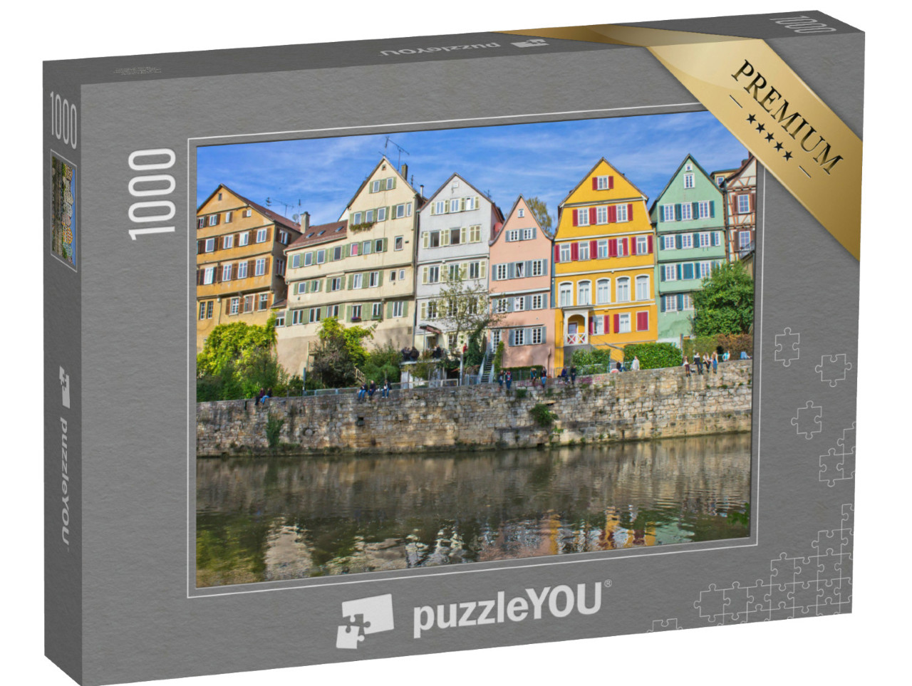 Puzzle 1000 Teile „Tübingen, Altstadtansicht am Neckar, Deutschland“