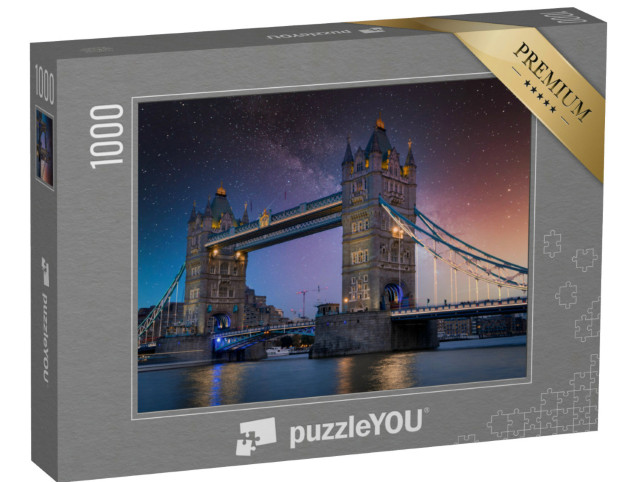 Puzzle 1000 Teile „Klare Sternennacht über der Tower Bridge in London“